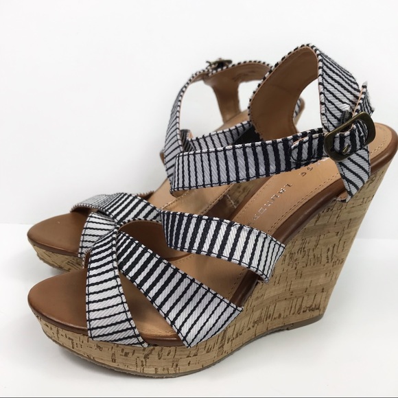 Chinese Laundry Shoes - Chinese Laundry Marianne Striped Cork Wedges 8.5